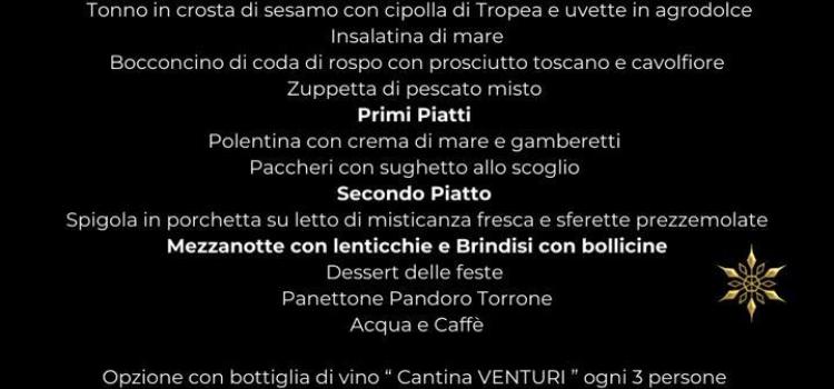 Cenone di Capodanno con musica dal vivo e animazione per bambini.